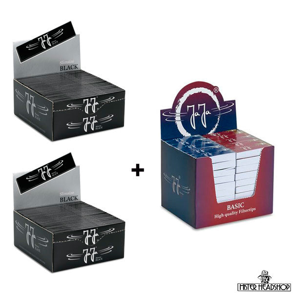2x JaJa Black Kingsize Slim + JaJa Tips – Combi Deal