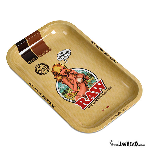 Raw girl rolling tray