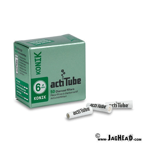 ActiTube Extra Slim Actieve Koolfilters 6mm Konisch – 50 Stuks